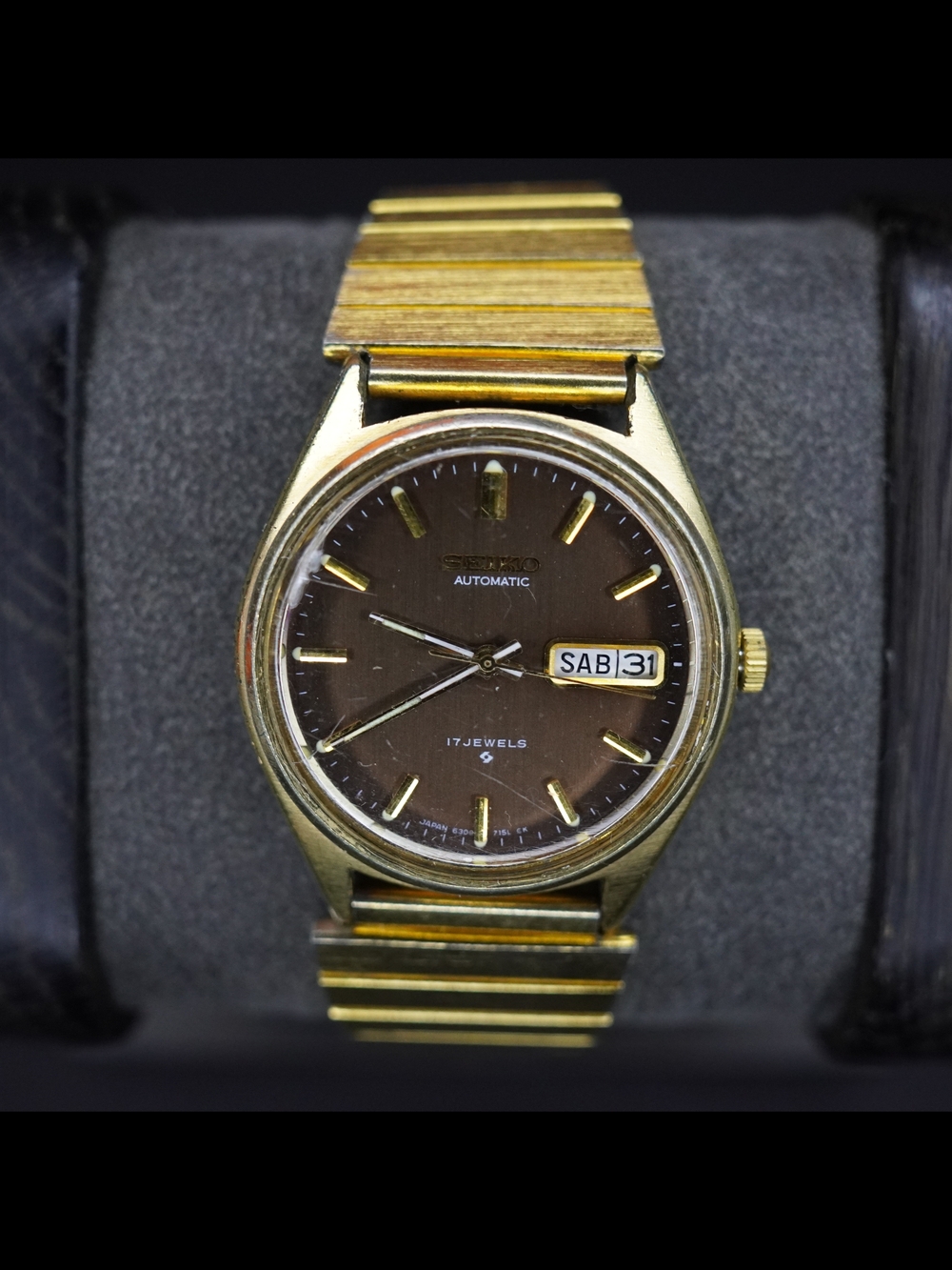 Vintage Seiko Automatic 17 Jewels 6309-7149 A2 Watch Brown Dial